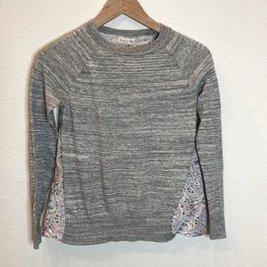 {Tucker+Tate} Gray Front/Floral Back Long Sleeve Shirt
